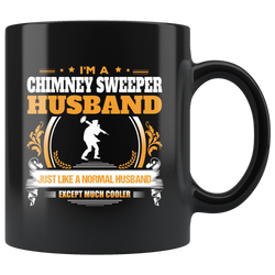 Chimney Sweeper Husband Black Coffee Mug Gift