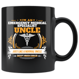 Emergency Medical Specialist Uncle Black Coffee Mug Gift