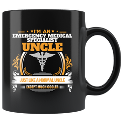 Emergency Medical Specialist Uncle Black Coffee Mug Gift