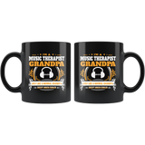 Music Therapist Grandpa Black Coffee Mug Gift