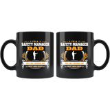 Safety Manager Dad Black Coffee Mug Gift