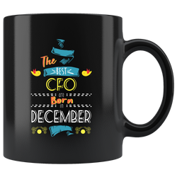 Best CFO are Born in December Gift Idea Black Coffee Mug
