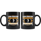Land Surveyor Grandpa Black Coffee Mug Gift