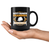 Safety Manager Grandma Black Coffee Mug Gift