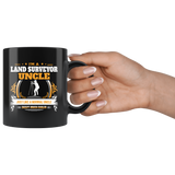 Land Surveyor Uncle Black Coffee Mug Gift
