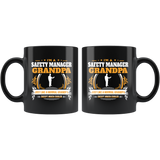 Safety Manager Grandpa Black Coffee Mug Gift