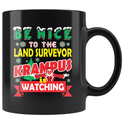 Funny Land Surveyor Christmas Gift Black Coffee Mug