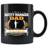 Safety Manager Dad Black Coffee Mug Gift